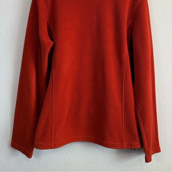 L.L. Bean Men's Sweater Fleece Pullover Orange Long Sleeve Polartec Shirt LG TAL - Picture 11 of 14